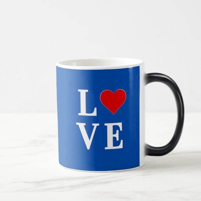Caneca Mágica Marinho Azul LOVE Na moda (Direita)