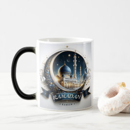 Caneca Mágica Marinho Ouro muçulmano Mesquita azul Eid Mubarak
