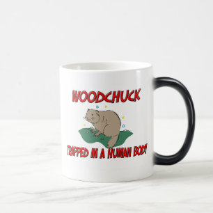 Caneca Mágica Marmota prendida em um corpo humano