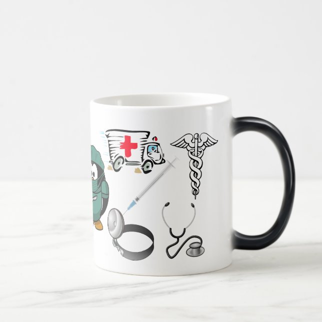 Caneca Mágica Médico Enfermeiro Hospital de Emergência Médica EM (Direita)
