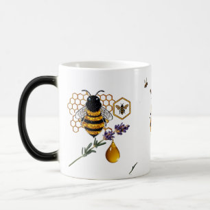 Caneca Mágica Mel de Lavanda em Gota de Luxo Texturizado Abelha