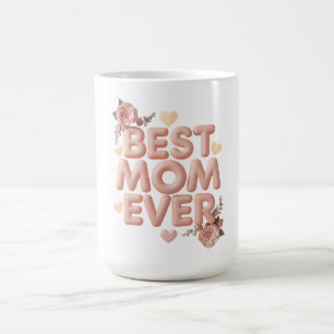Caneca Mágica Melhor Mãe do Mundo Design Floral 3D   Presente pa
