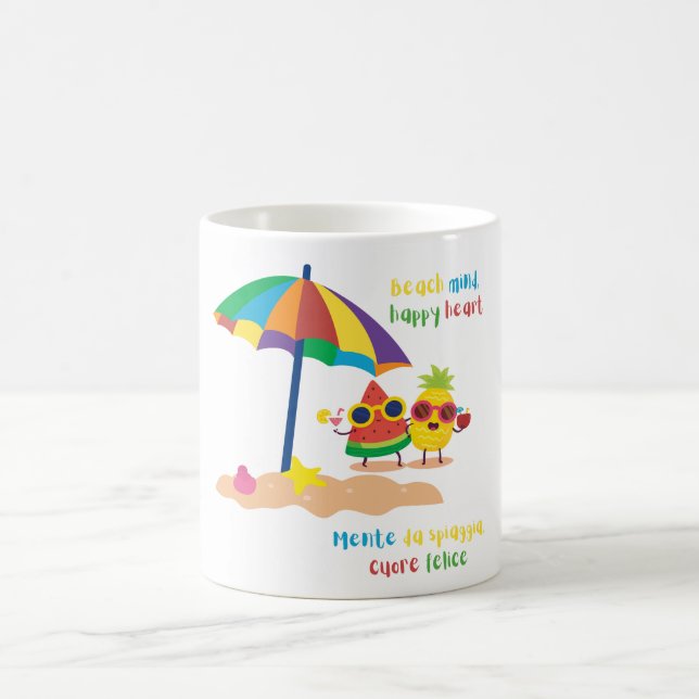 Caneca Mágica Mente de Praia, Coração Feliz Verão (Centro)