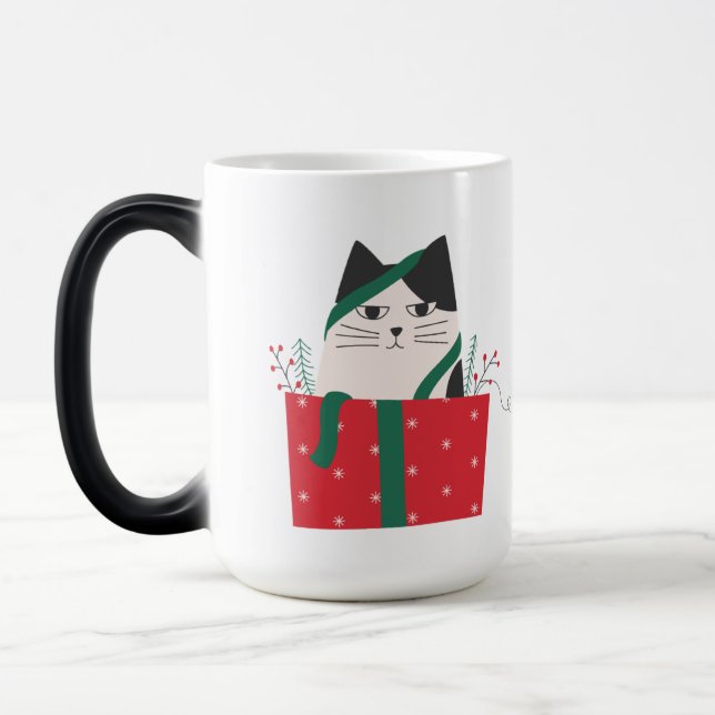 Caneca Mágica Meowy Christmas Cat Mug – Festive & Funny Mug (Esquerda)