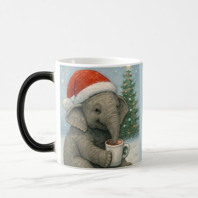 Caneca Mágica Merry Moments with a Cocoa-Loving Elephant Holiday (Esquerda)
