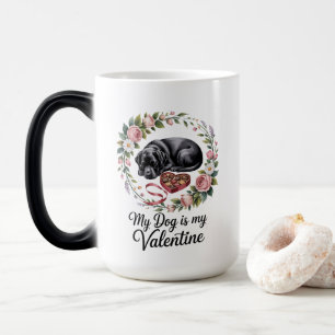 Caneca Mágica Meu Cachorro É Meu Namorado Design Floral Amante d