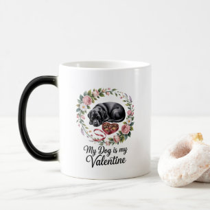 Caneca Mágica Meu Cachorro É Meu Namorado Design Floral Amante d