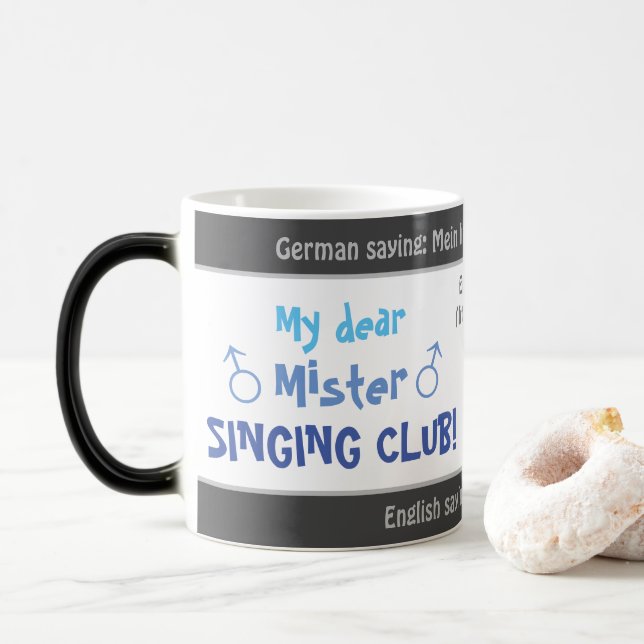 Caneca Mágica Meu caro Senhor cantando clube - bobo. Alemão (Com Donut)