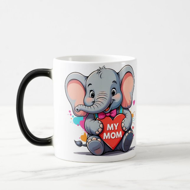 Caneca Mágica minha mãe - arte elefante (Esquerda)