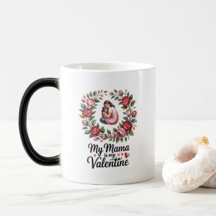 Caneca Mágica Minha Mãe É Minha Ilustração de Coroa Floral no Di