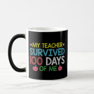 Caneca Mágica Minha Professora Sobreviveu ao 100º Dia da Minha E