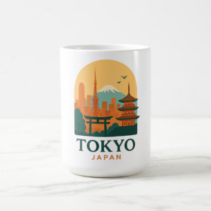 Caneca Mágica Minimalista Viagem ao Japão Tóquio   Moderno
