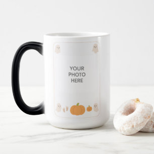 Caneca Mágica Moldura de Foto de Bebê Fantasma Fofo Abóbora Pres