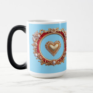Caneca Mágica Moldura de Ouro Luxuosa Com Pérolas