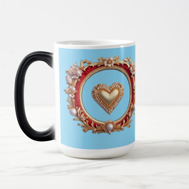 Caneca Mágica Moldura de Ouro Luxuoso Com Pérolas (Esquerda)