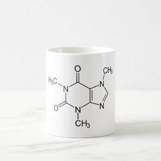 Caneca Mágica Molécula de Cafeína Química Café Átomos