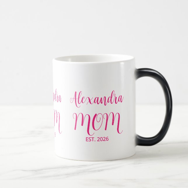 Caneca Mágica Mom Established Pink Script Name  Two-Tone Coffee (Direita)