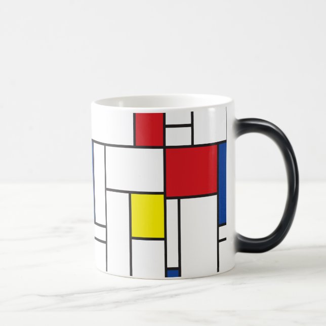 Caneca Mágica Mondrian Minimalist Geométrico De Stijl Modern Art (Direita)