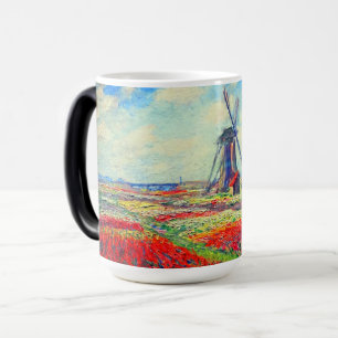 Caneca Mágica Monet Tulips Windmill