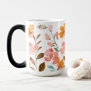 Caneca Mágica Monograma Elegante Cor de Água Rosa