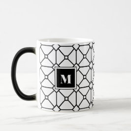 Caneca Mágica Monograma geométrico preto & branco
