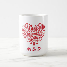 Caneca Mágica Monograma Personalizado do feliz dia de os namorad