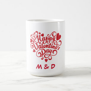 Caneca Mágica Monograma Personalizado do feliz dia de os namorad