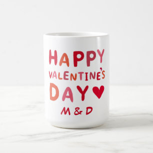 Caneca Mágica Monograma Personalizado do feliz dia de os namorad