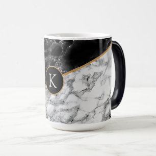 Caneca Mágica Monograma Personalizado Sua Letra Faux Marble Mug