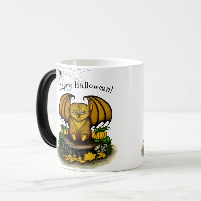 Caneca Mágica Morcego fofo de Halloween (Frente Esquerda)