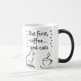 Caneca Mágica Morning Coffee & Cat Vibes – Cute Minimalist Mug