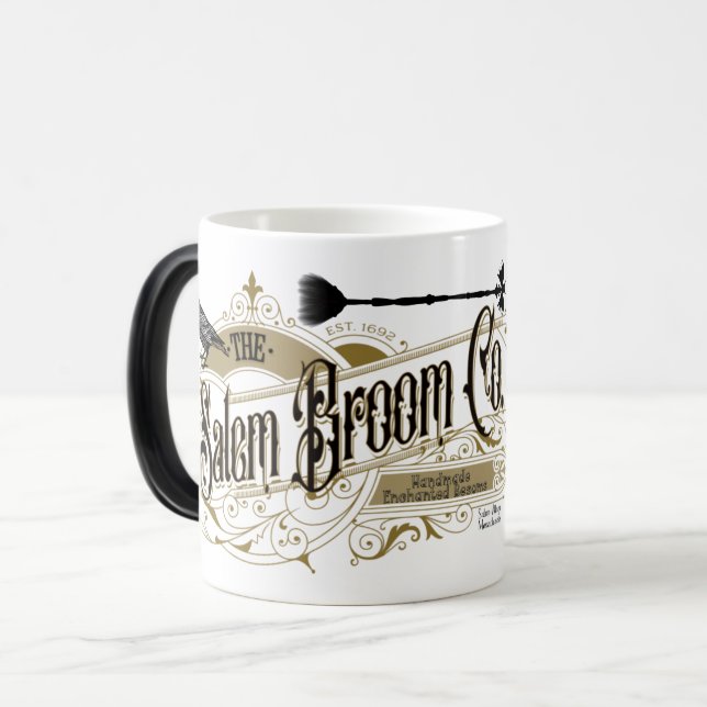 Caneca Mágica Morphing Personalizado Salem Broom Co Mug (Frente Esquerda)