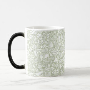 Caneca Mágica Mosaico Folha Aleatória Verde Pálido