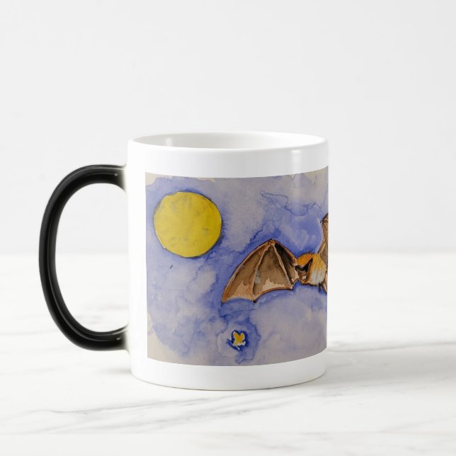 Caneca Mágica Mudança de cor Grande Bat Brown Mug (Esquerda)