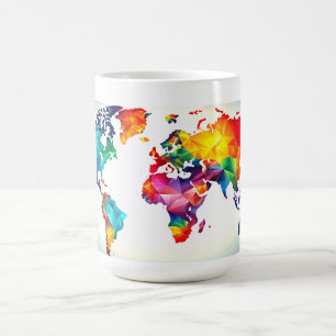 Caneca Mágica Mudança de Mapa do Mundo abstrato