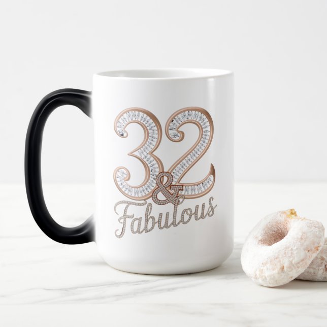 Caneca Mágica Mug - 32 e fabuloso (Com Donut)