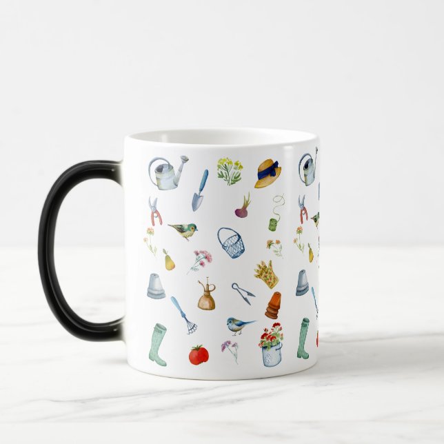 Caneca Mágica Mug De Café Para Jardinagem De Aquarelas (Esquerda)