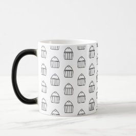 Caneca Mágica Mug de padrão de Cupcake minimalista