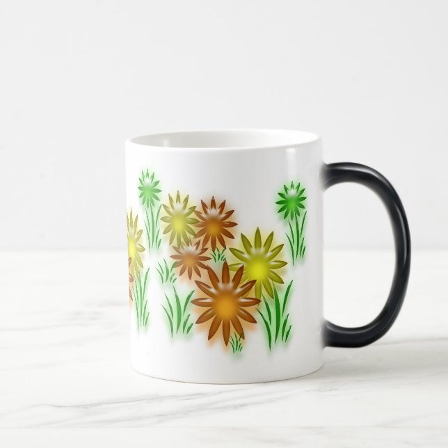 Caneca Mágica Mug - flores de néon 3D (v.2) (Direita)