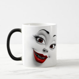 Caneca Mágica Mug Magic Sarcastic Women Face with Red Lips