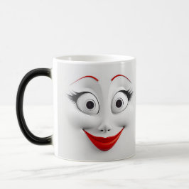 Caneca Mágica Mug Magic Sarcastic Women Face with Red Lips