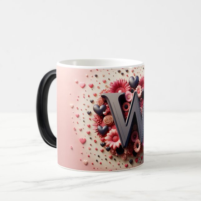 Caneca Mágica Mug Magic W Valentine Alphabet 3D (Frente Esquerda)