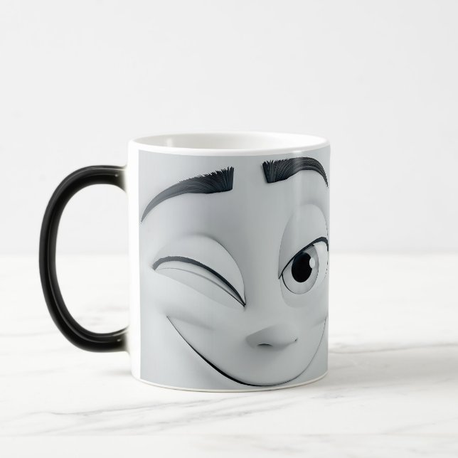 Caneca Mágica Mug Magic Winking Cartoon Face 3D (Esquerda)