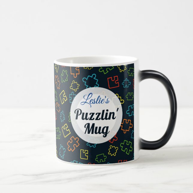Caneca Mágica MUITO legal diversão "(name) Puzzlin' Mug", (Direita)