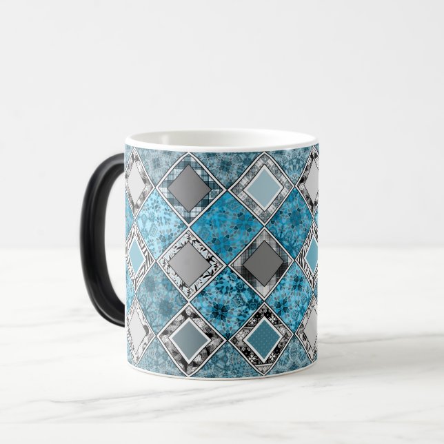 Caneca Mágica Multicolorido, rústico, patchwork, remendos mágico (Frente Esquerda)