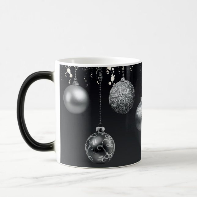 Caneca Mágica Negra e Prata Mínimas Modernas - Grande (Esquerda)