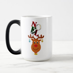 Caneca Mágica Noel Deer Bells Bauble Rudolf Snowflakes Natal