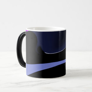 Caneca Mágica Noite do Cometa: Abstrato azul, roxo e preto