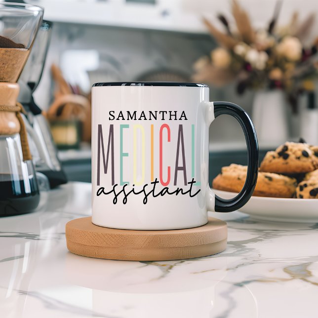 Caneca Mágica Nome Personalizado Assistente Médico Mug (custom name medical assistant, medical professional gift, medical assistant gift, healthcare mug)