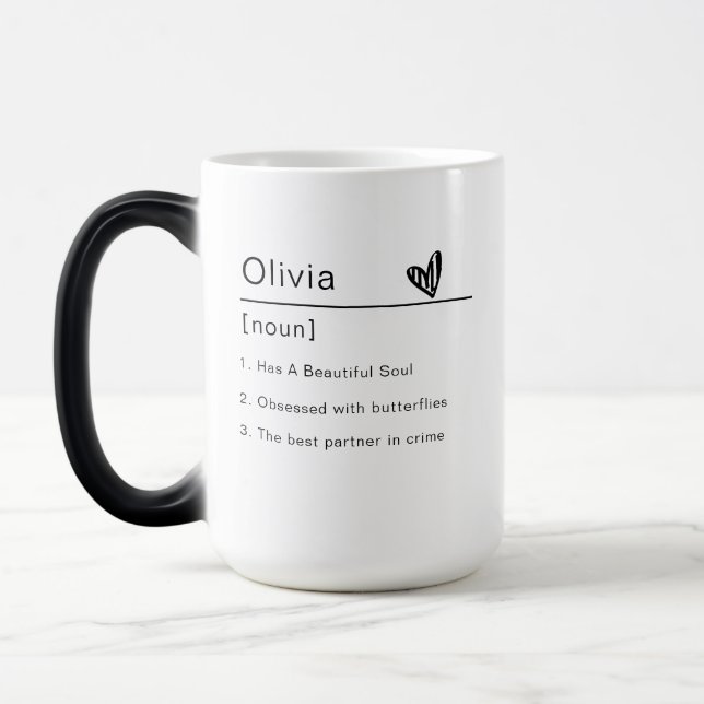 Caneca Mágica Nome Personalizado de Presente de Aniversário Mode (Esquerda)